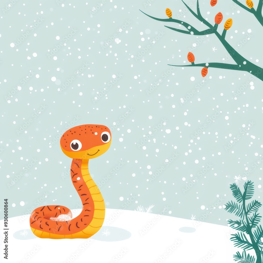 Obraz premium Year of the snake Illustration