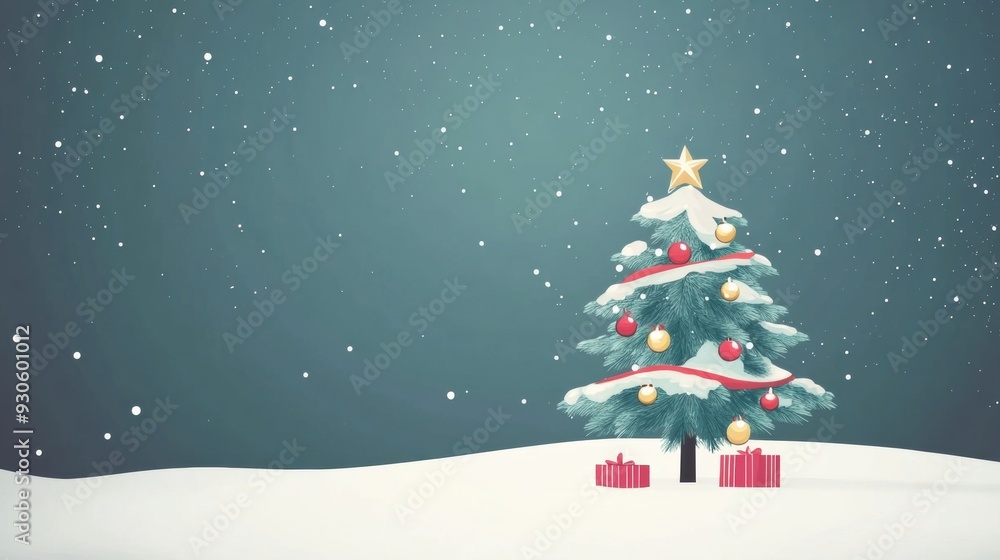 Simple beautiful abstract illustration of a Christmas tree. Feeling of the holiday, mood Simple beautiful abstract illustration of a Christmas tree. Feeling of the holiday, mood