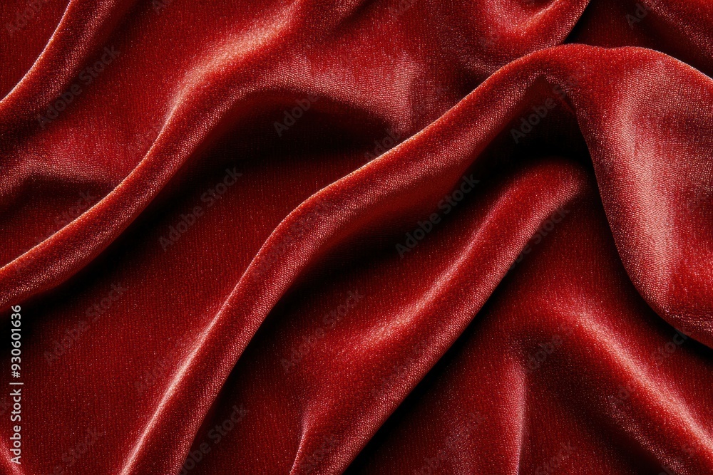 Obraz premium Elegant red velvet fabric texture with luxurious folds