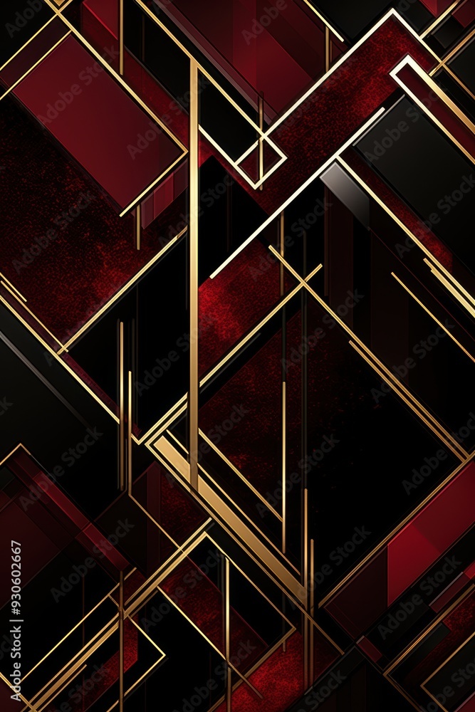 Abstract Geometric Design Featuring Striking Gold and Bold Red Accents for Visual Impact Abstract Geometric Design Featuring Striking Gold and Bold Red Accents for Visual Impact