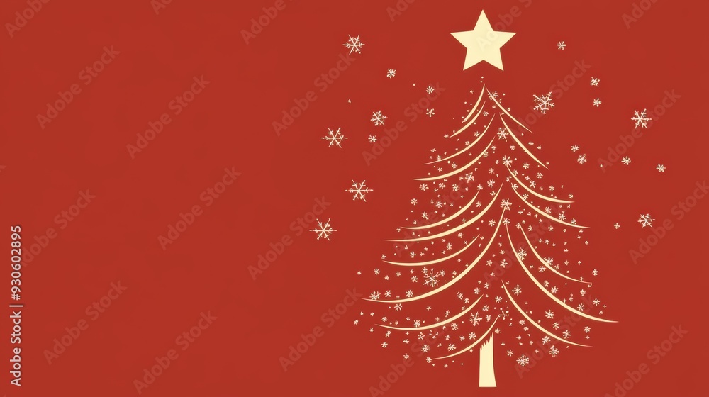 Simple beautiful abstract illustration of a Christmas tree. Feeling of the holiday, mood Simple beautiful abstract illustration of a Christmas tree. Feeling of the holiday, mood