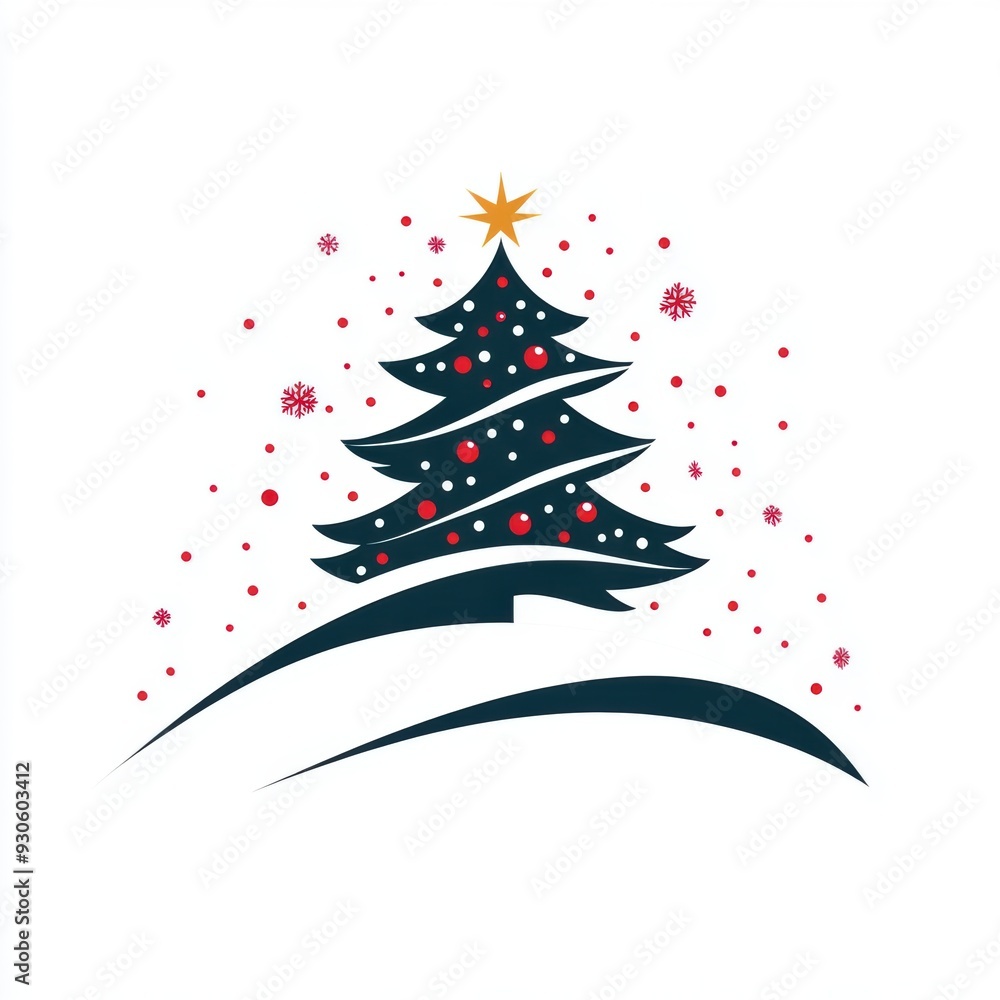 Simple beautiful abstract illustration of a Christmas tree. Feeling of the holiday, mood Simple beautiful abstract illustration of a Christmas tree. Feeling of the holiday, mood