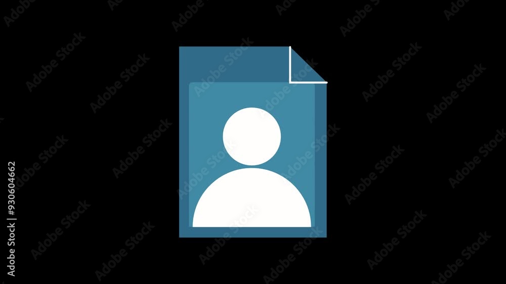 Personal file or user document concept. file personal user single icon. 2d animated video clip. 4k size without background Personal file or user document concept. file personal user single icon. 2d animated video clip. 4k size without background