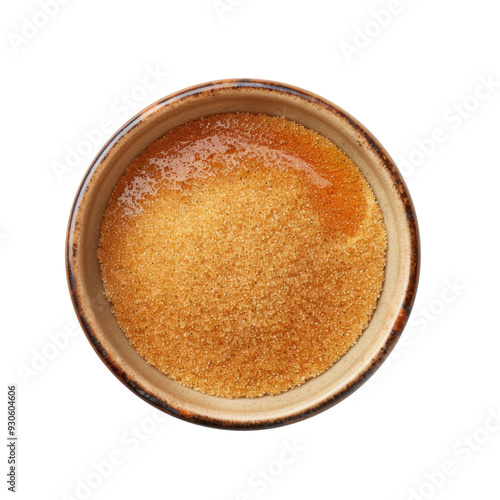 Close-up of brown sugar in a bowl.