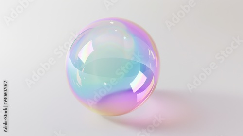 Iridescent Sphere on a White Background