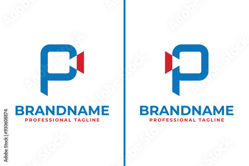 Letter P Video Camera Logo, suitable for any broadcast business with P initial