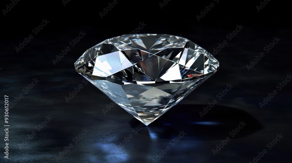 Sparkling solitaire diamond on dark background Sparkling solitaire diamond on dark background