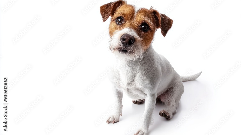 Cute Parson Russell Terrier Dog on White Background Cute Parson Russell Terrier Dog on White Background