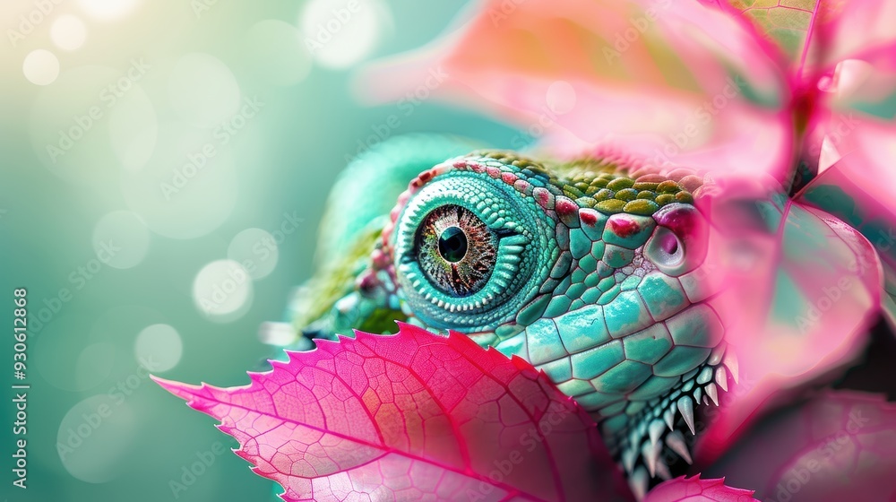Obraz premium Enchanting double exposure of a reptile with scenic natural backgrounds, highlighting the diversity and beauty of these fascinating animals in their habitat, ultra-realistic, vibrant colors,