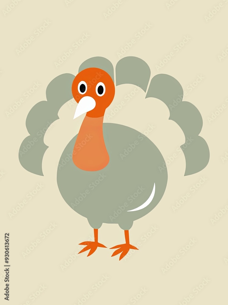 a simple illustration of a turkey, flat colors, vector style. Playfulness, Innocence, Children concept. Perfect for use in children’s products, nursery decor, or educational materials a simple illustration of a turkey, flat colors, vector style. Playfulness, Innocence, Children concept. Perfect for use in children’s products, nursery decor, or educational materials