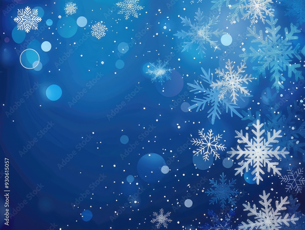 New Year blue abstract glitter background with white snowflakes and copy space. Christmas background New Year blue abstract glitter background with white snowflakes and copy space. Christmas background