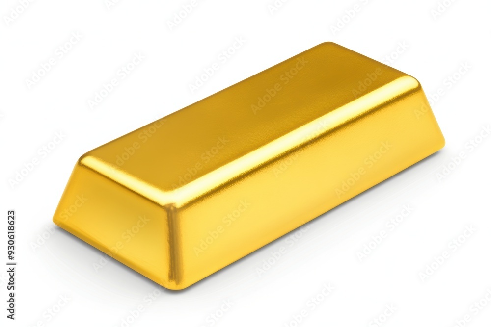 Golden bar shining on white backdrop Golden bar shining on white backdrop