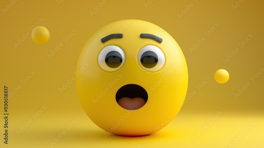 Fototapeta premium 3D Emoticon with a Surprised Expression