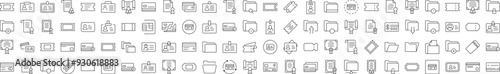 Documents Icon Set. Contains Icons of Documents, Cards, Awards, Folders, Badges that Can Be Used for Design of Cards, Posts, Apps, Web Sites
