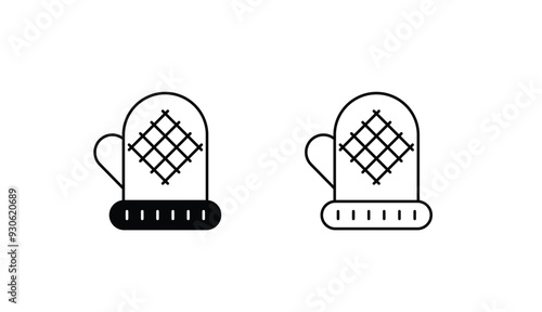 Kitchen Glove icon design with white background stock illustration