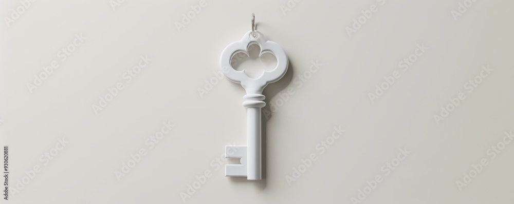 White key on white background, 4K hyperrealistic photo White key on white background, 4K hyperrealistic photo