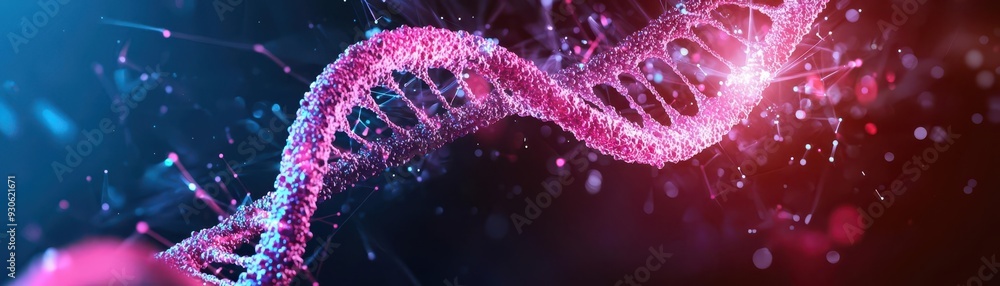 DNA strand as a marketing timeline, symbolizing the essential elements of a campaign, integrated and organic