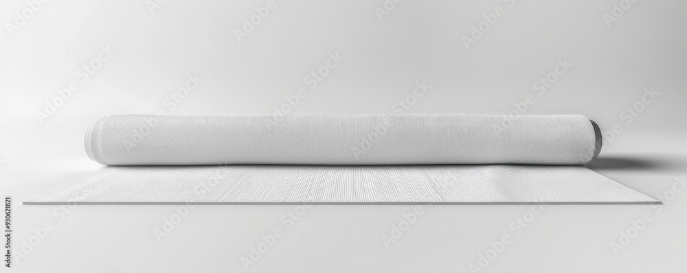 White yoga mat on white background, 4K hyperrealistic photo White yoga mat on white background, 4K hyperrealistic photo
