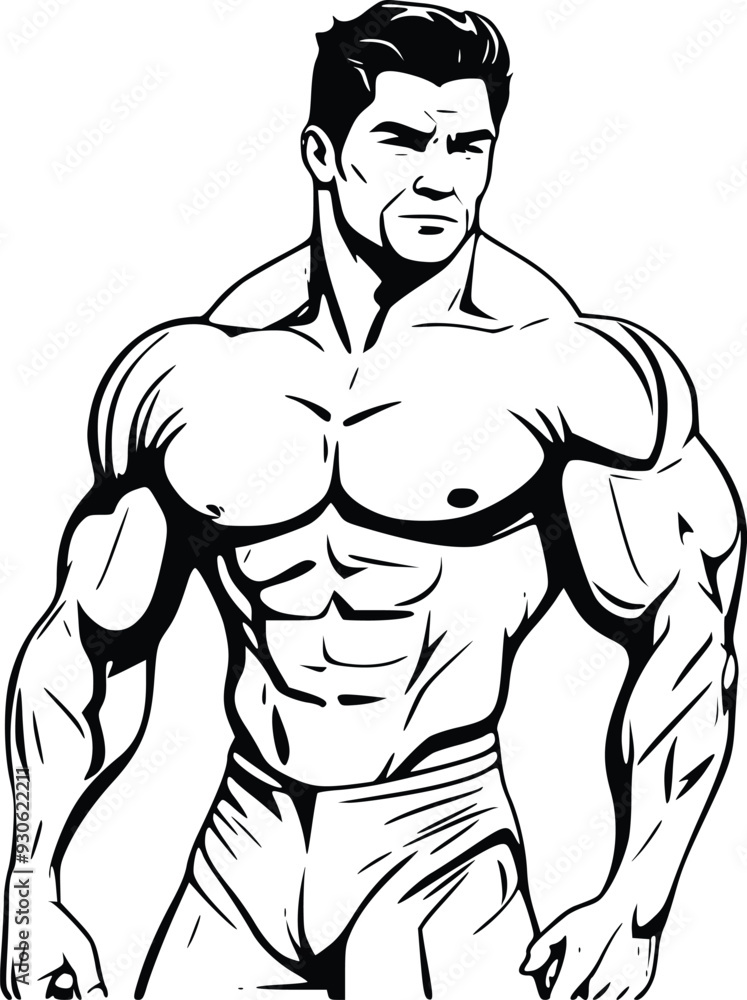 Fototapeta premium illustration of a bodybuilder