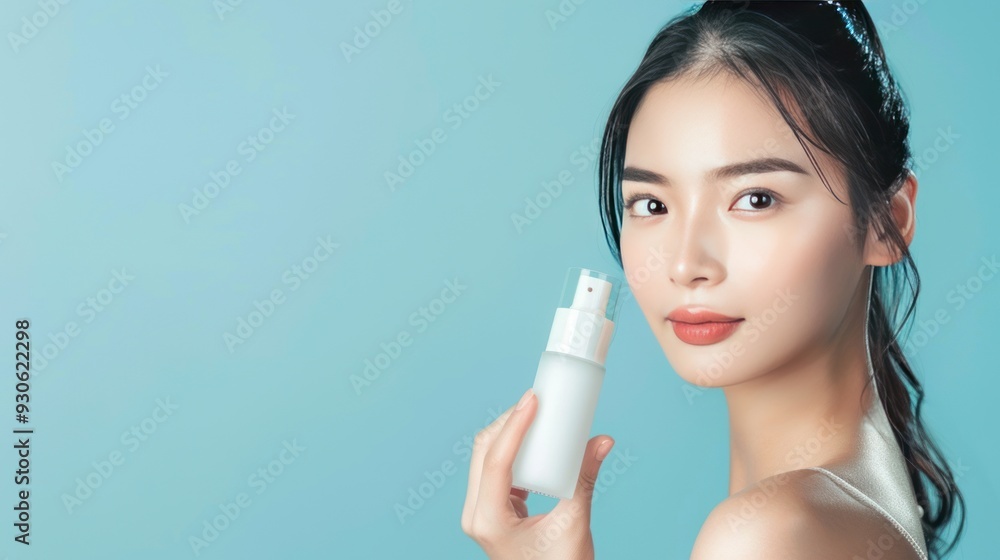 Beautiful Asian Woman Holding a Beauty Product Beautiful Asian Woman Holding a Beauty Product