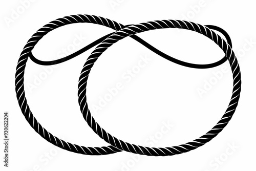 Rope Border Lasso vector illustration, Rope Frame Border vector Lasso concept.