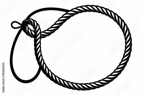 Rope Border Lasso vector illustration, Rope Frame Border vector Lasso concept.