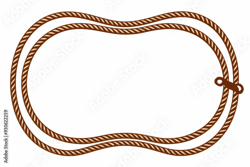 Rope Border Lasso vector illustration, Rope Frame Border vector Lasso concept.