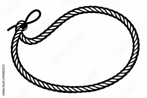 Rope Border Lasso vector illustration, Rope Frame Border vector Lasso concept.