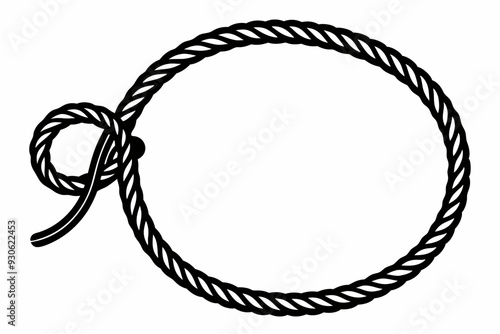 Rope Border Lasso vector illustration, Rope Frame Border vector Lasso concept.