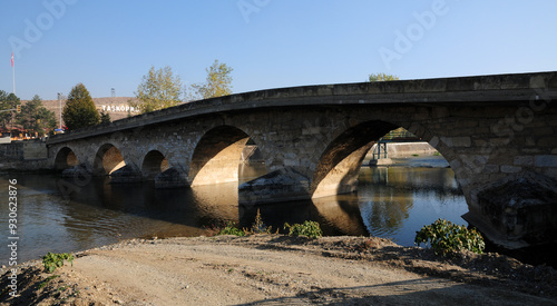 The Historical Stone Bridge in the town of Taskopru in Kastamonu, Turkey, was built in 1366. 