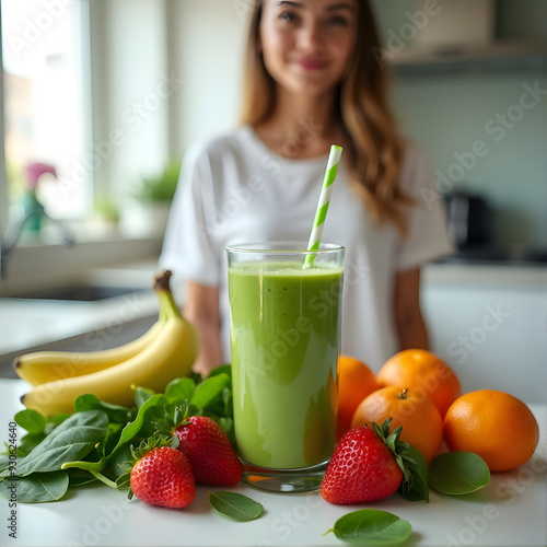 Woman prepairing a smoothie, healthy lifestyle