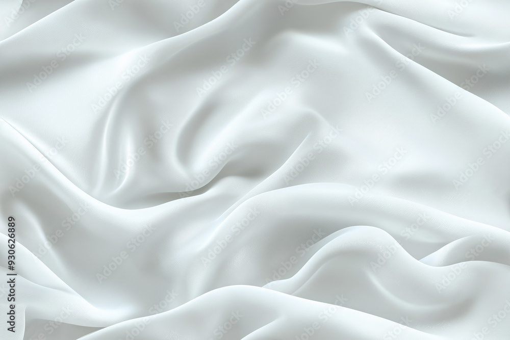 Obraz premium A seamless pattern of flowing white fabric with soft curves, creating an elegant and smooth tileable design that exudes purity.
