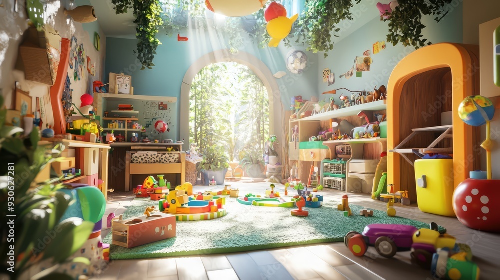 Whimsical 3D render of a magical toy workshop with animated toys Whimsical 3D render of a magical toy workshop with animated toys