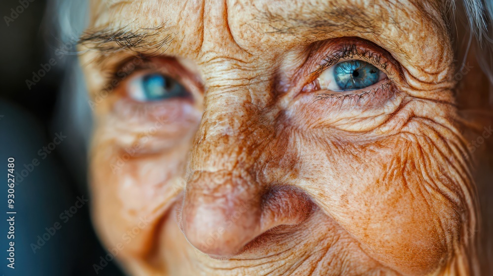 Close-up portrait of an elderly person with a warm smile, capturing the character and wisdom in their wrinkles and eyes. The photo highlights the beauty and dignity of aging Close-up portrait of an elderly person with a warm smile, capturing the character and wisdom in their wrinkles and eyes. The photo highlights the beauty and dignity of aging