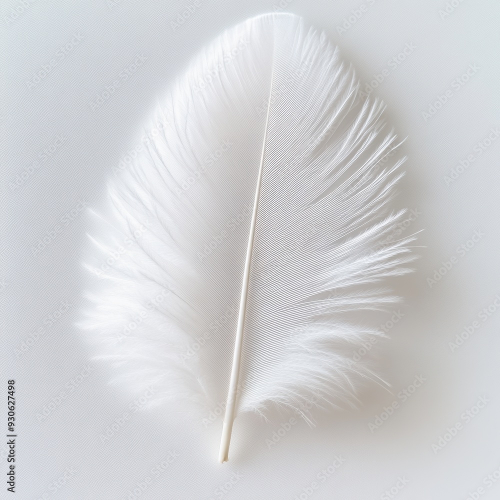 A white feather with a long stick sticking out of it, AI A white feather with a long stick sticking out of it, AI