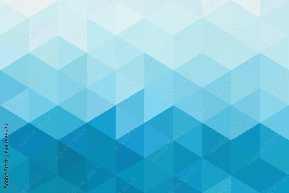 Fototapeta premium Mosaic soft blue pixel background. Gradient abstract geometric background. Artistic polygonal puzzle background.
