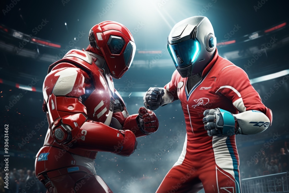 Epic robotic boxing showdown metallic fighters clash in the ring for ultimate supremacy Epic robotic boxing showdown metallic fighters clash in the ring for ultimate supremacy