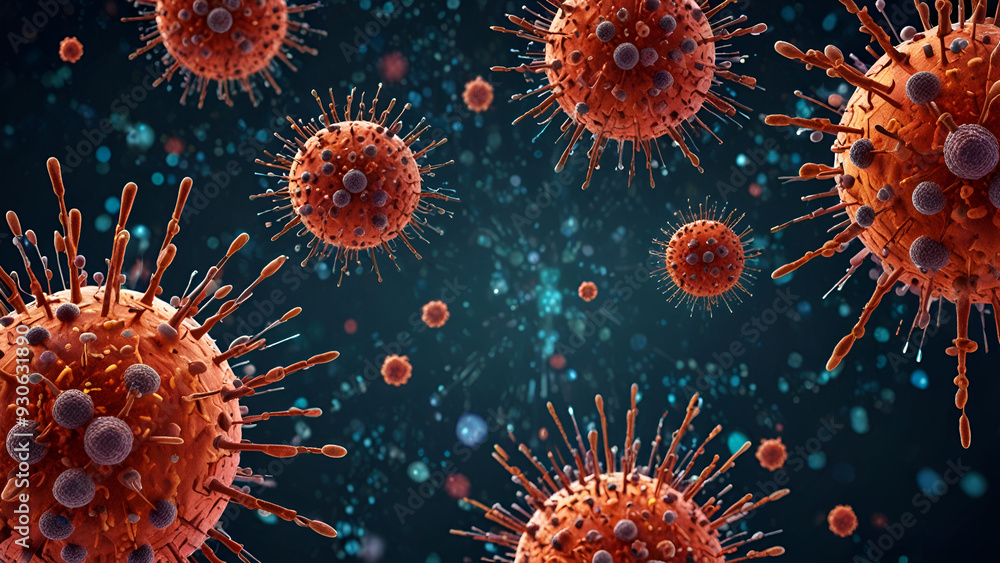 Giant Virus Particles - Detailed Illustration Showcasing Large Viral Structures for Scientific Insight. Giant Virus Particles - Detailed Illustration Showcasing Large Viral Structures for Scientific Insight.