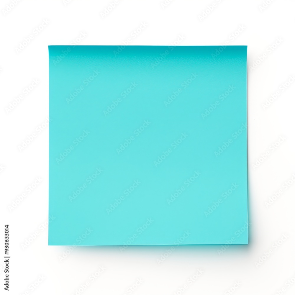Cyan Post-it Note Isolated on Bright Background for Organization. Cyan Post-it Note Isolated on Bright Background for Organization.
