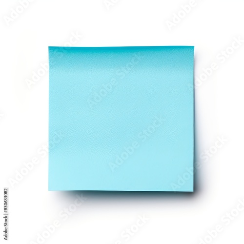 Isolated Cyan Post-it Note on a Clear Background for Notetaking.