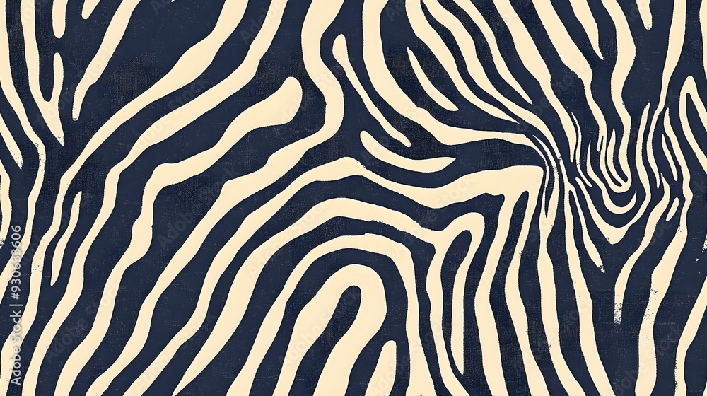 A zebra print is shown in black and white. The zebra print is very detailed and has a lot of texture A zebra print is shown in black and white. The zebra print is very detailed and has a lot of texture
