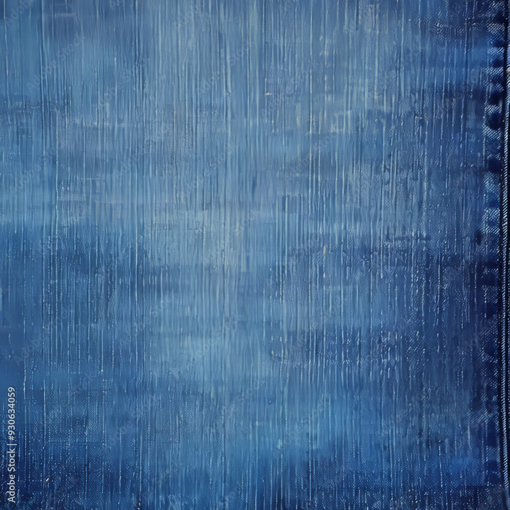 Fototapeta premium Denim Fabric Wall Backdrop with Pocket and Seam Designs in Blue.