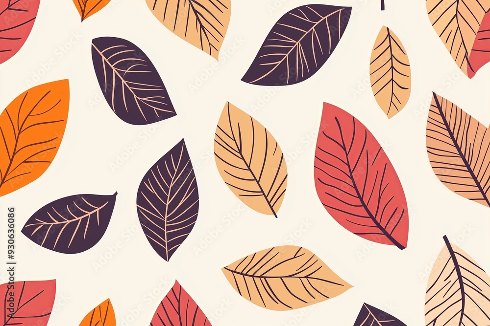 Abstract leaf leaves fall seamless pattern Abstract leaf leaves fall seamless pattern