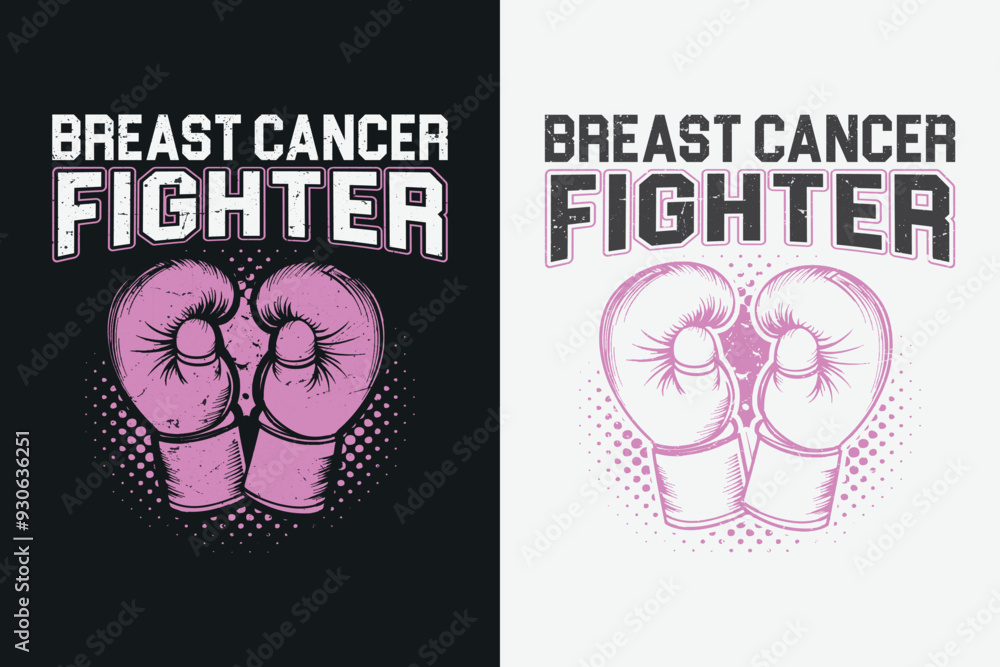 Obraz premium ''Breast Cancer Fighter'' Vector breast cancer t shirt design, breast cancer awareness shirt design.