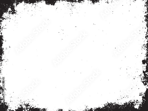 Distressed Monochrome Abstract Vector Design: A black and white pattern with grainy and scratchy textures