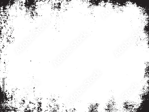 Grainy Distressed Monochrome Vector Pattern: A black and white abstract texture with scratchy and distressed elements