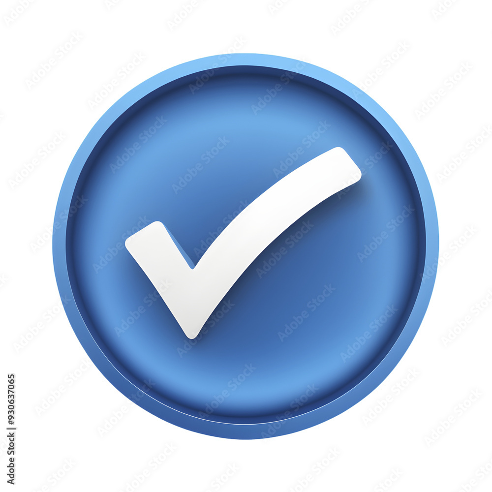 3D Check Mark Icon Isolated on Transparent Background 3D Check Mark Icon Isolated on Transparent Background