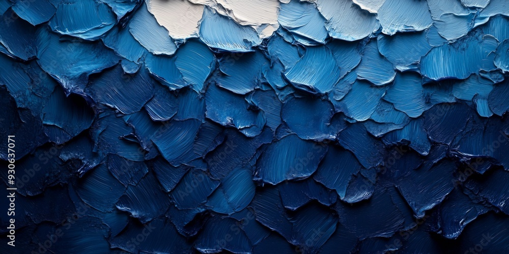High-Detail Fragmented Texture in Indigo and Ivory, generative ai High-Detail Fragmented Texture in Indigo and Ivory, generative ai