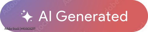 Ai Generated button for all kind of generative application or website. Sparkle icons tools into Ai generation online app.
