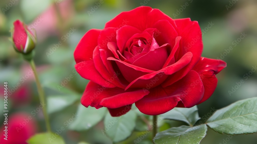 Close-up of a red rose in Close-up of a red rose in